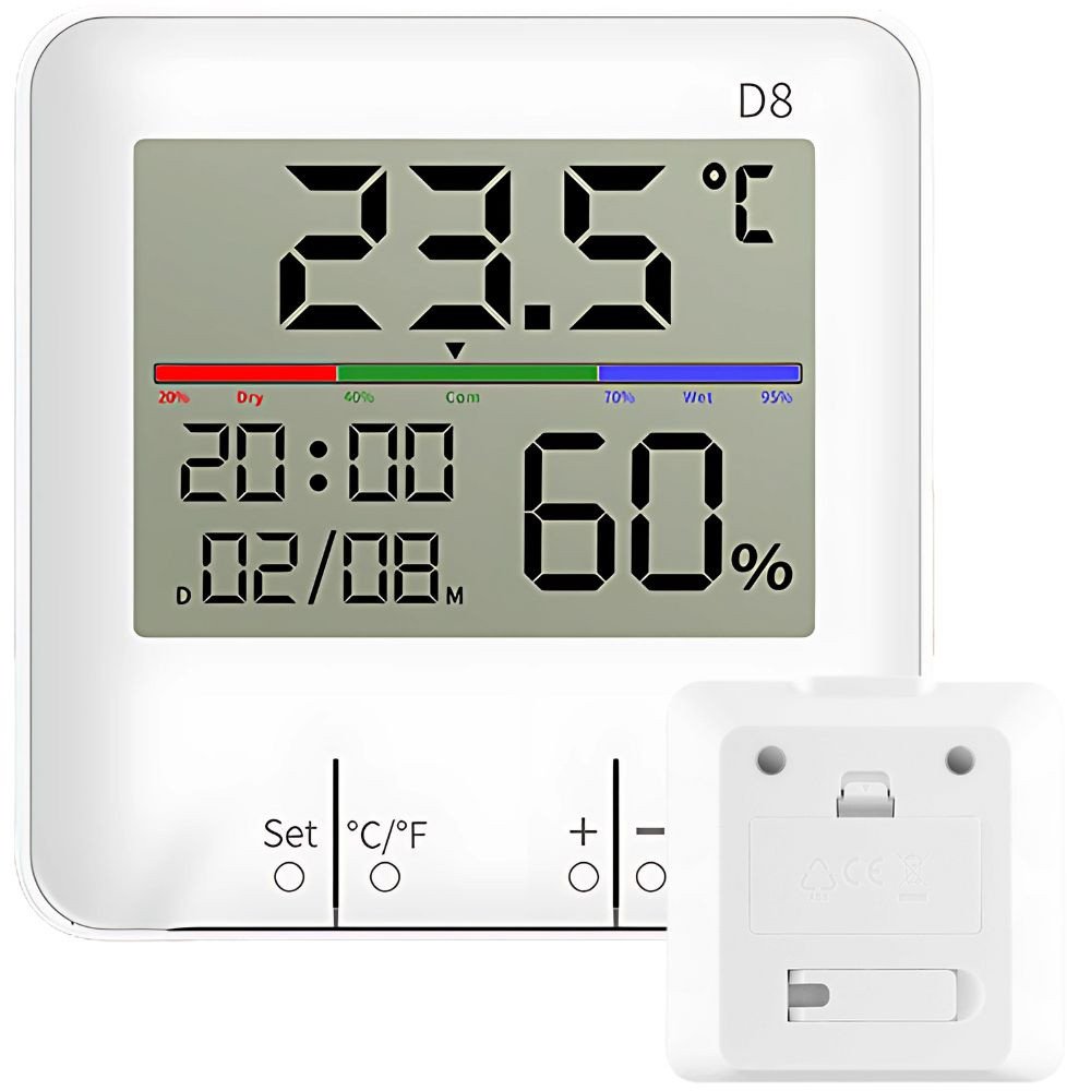 Termometr stacja pogody pogodowa wewnętrzny higrometr zegar bateria lcd