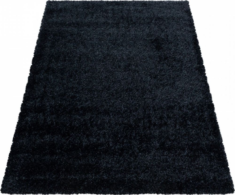 Ayyildiz Hali Dywan do salonu, sypialni Shaggy Jednokolorowy Czarny BRYLANT Prostokąt 160x230 cm