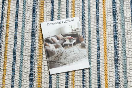 Dywany Łuszczów Dywan SZNURKOWY SIZAL COOPER Pasy, Etno 22237 ecru / granat, 120x170 cm