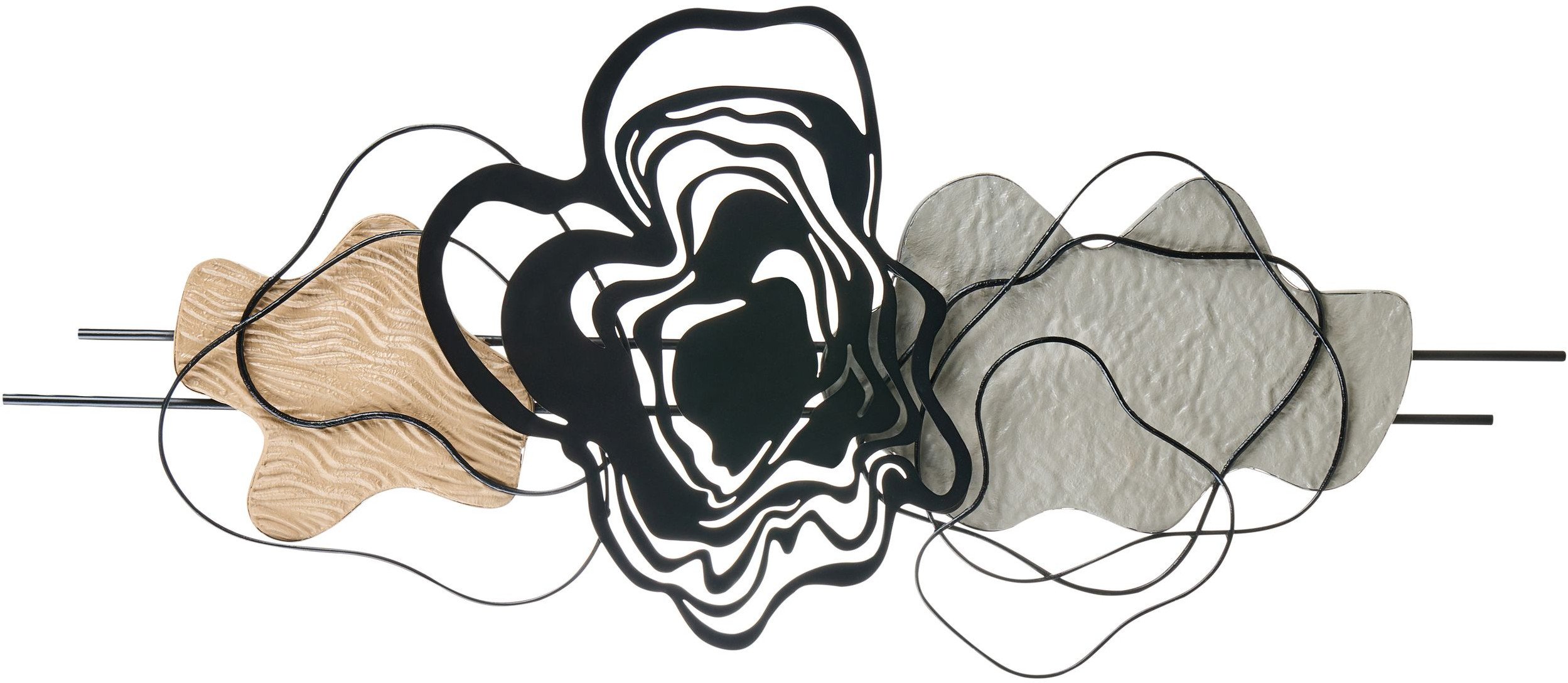 Dekoracja ścienna SALLINS Metal 48 cm Czarny