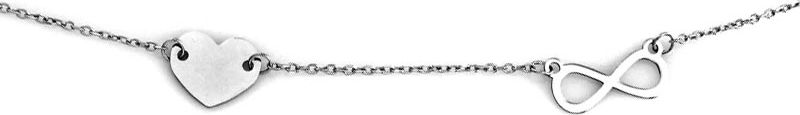 Lovrin Srebrny naszyjnik 925 z serce i nieskończonością 1,83g