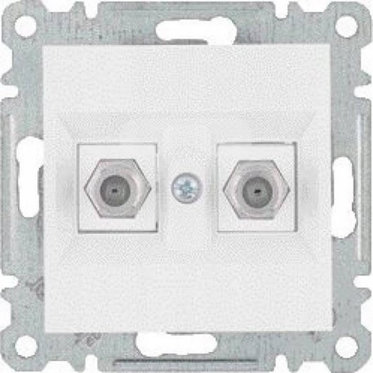 Hager Hager Lumina biały - gniazdo podwójne typu F