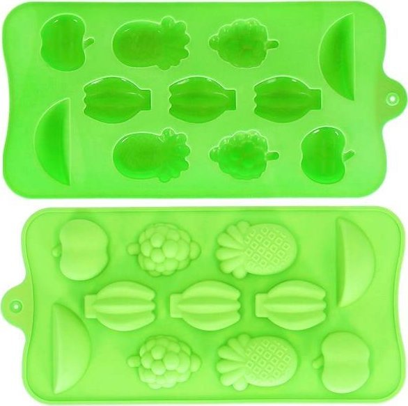 Springos Foremka do lodu silikonowa pojemnik na 11 kostek zielona UNIWERSALNY