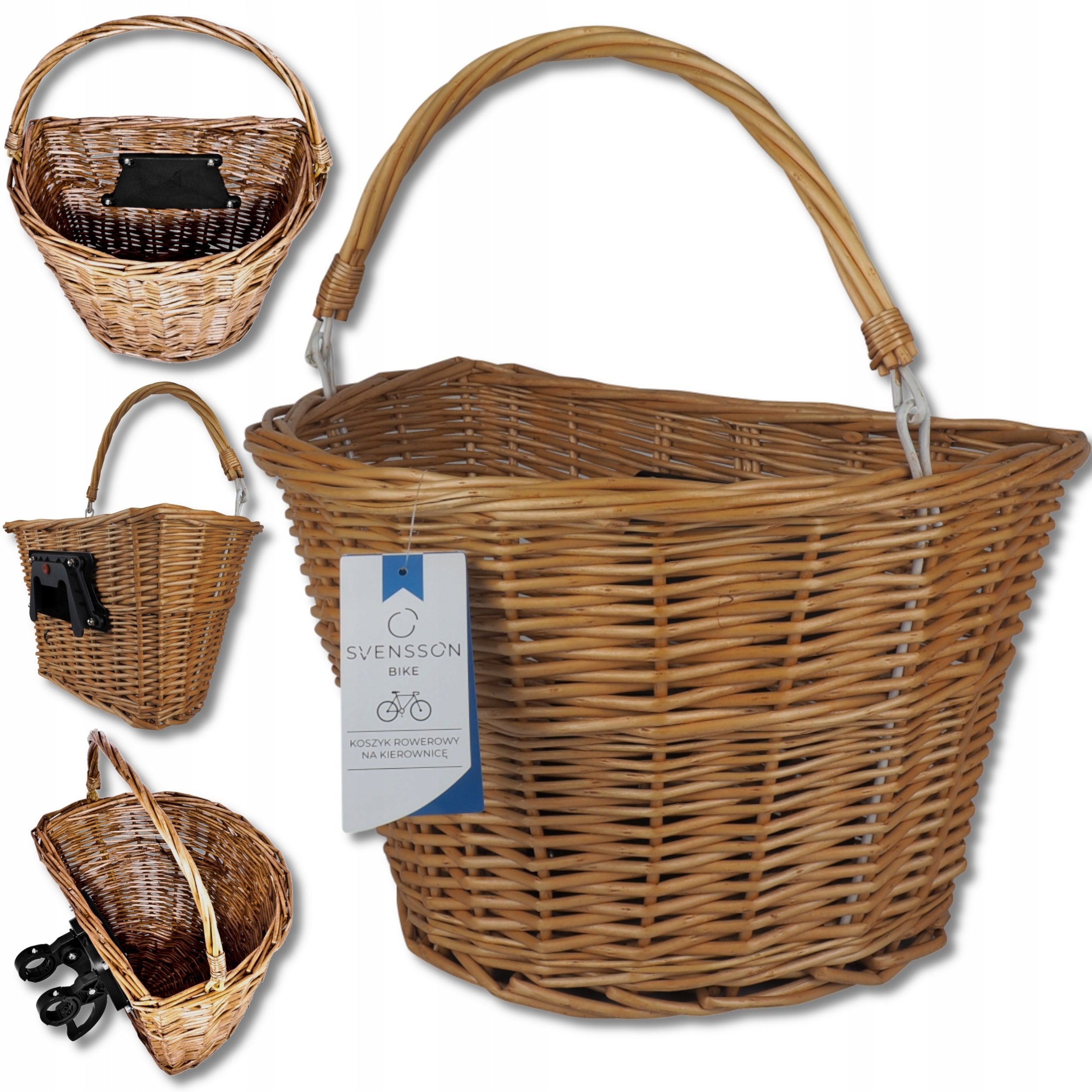 Kosz rowerowy, przód, wiklinowy, SVENSSON KS501