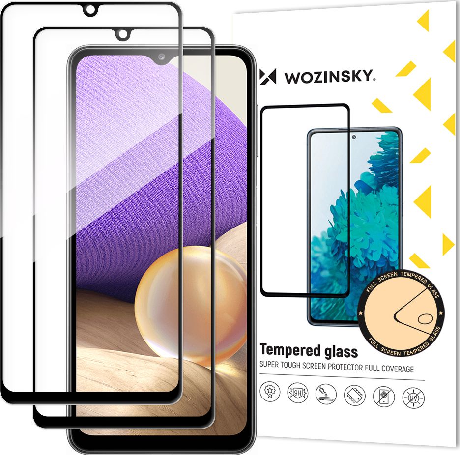 Wozinsky Wozinsky zestaw 2x super wytrzymałe szkło hartowane Full Glue na cały ekran z ramką Case Friendly Samsung Galaxy A32 5G czarny