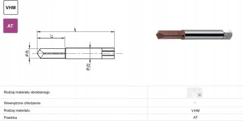 Wiertło Fanar WIERTLO WDG FI 4,20 M 5 VHM TIALN