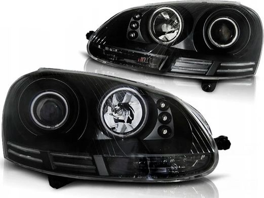 Eagle Eyes Lampy Reflektory Vw Golf 5 03-09 Ringi Ccfl Black
