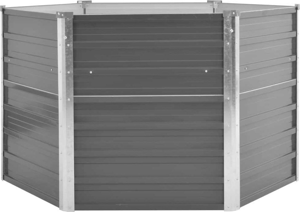 vidaXL Donica ogrodowa z galwanizowanej stali, 129x129x77 cm, szara