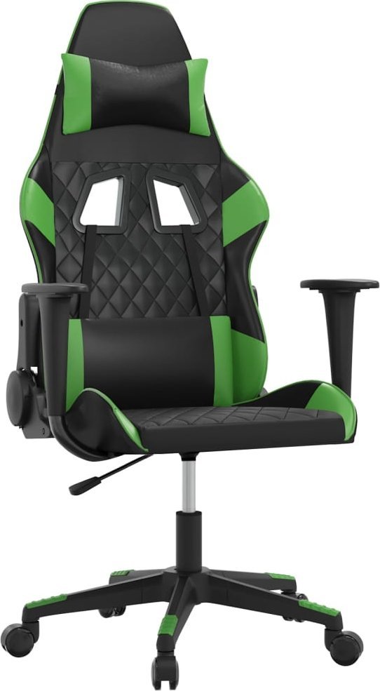 Fotel vidaXL czarno-zielony (345514)