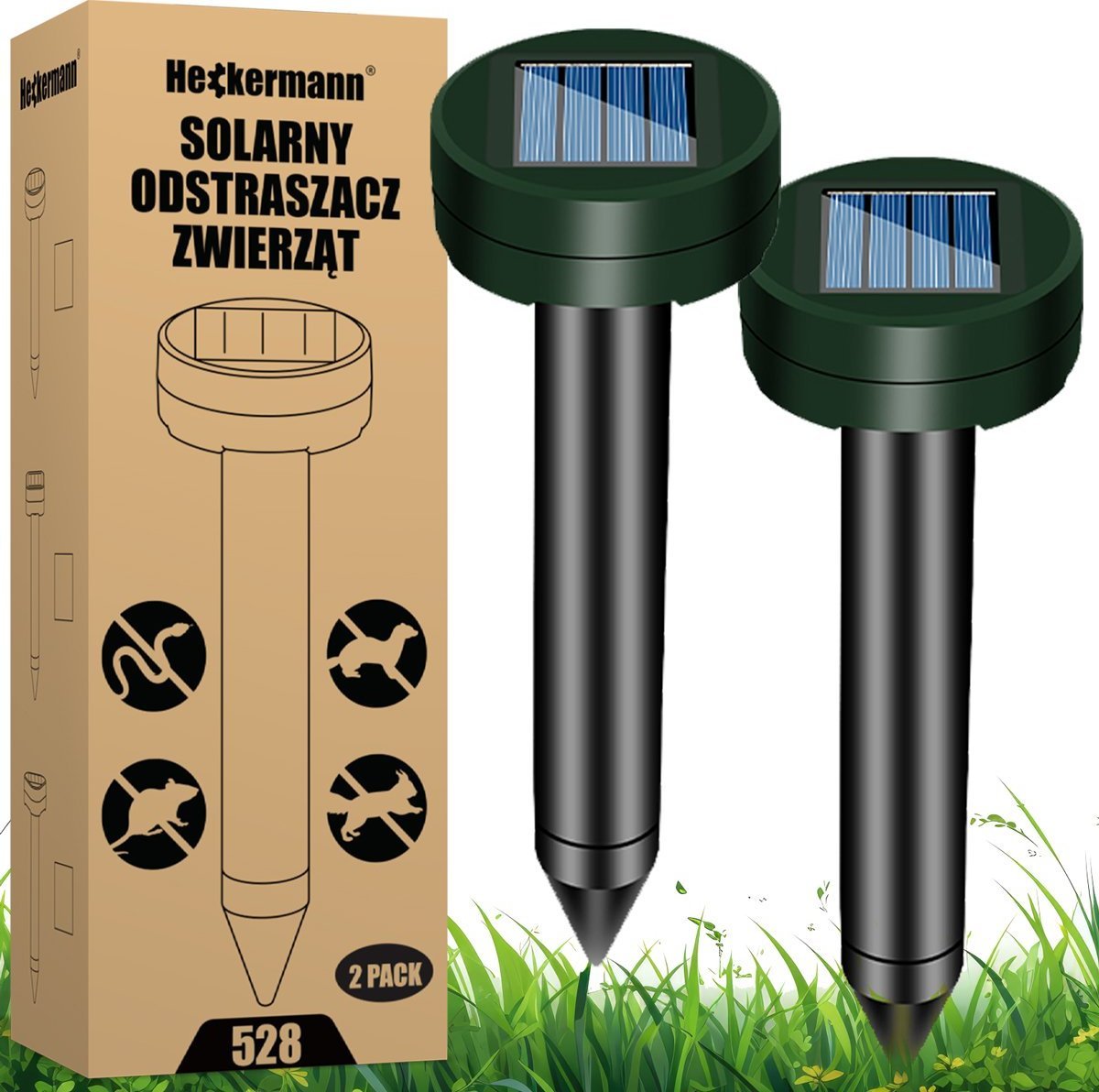 Heckermann Solarny odstraszacz kretów (2 szt.) Heckermann 528 - okrągłe