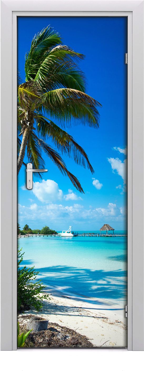 Tulup Fototapeta samoprzylepna na drzwi 75 x 205 cm tropikalna plaża