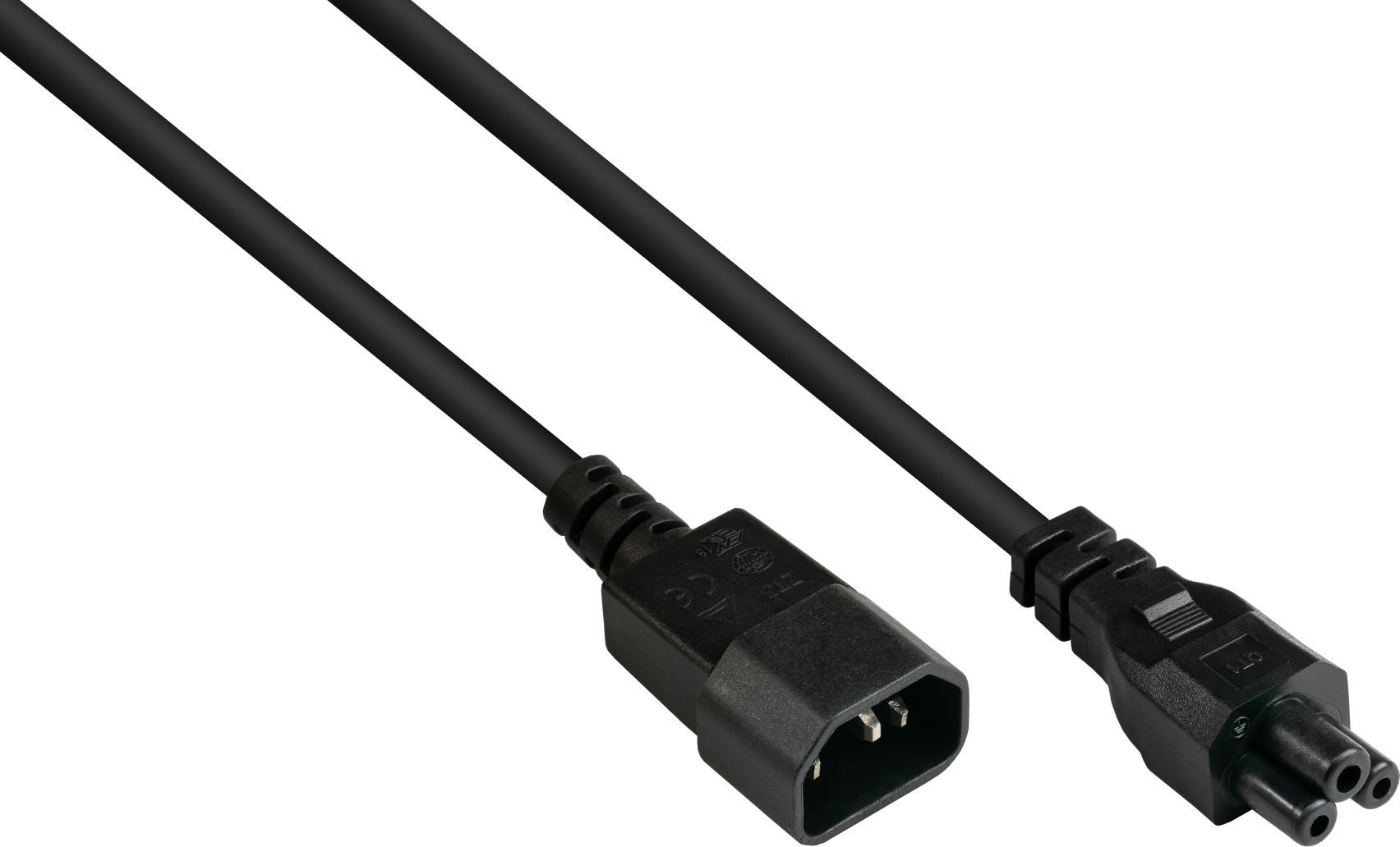 Kabel zasilający Alcasa P1405-S010 kabel zasilające Czarny 1 m C14 panel C5 panel