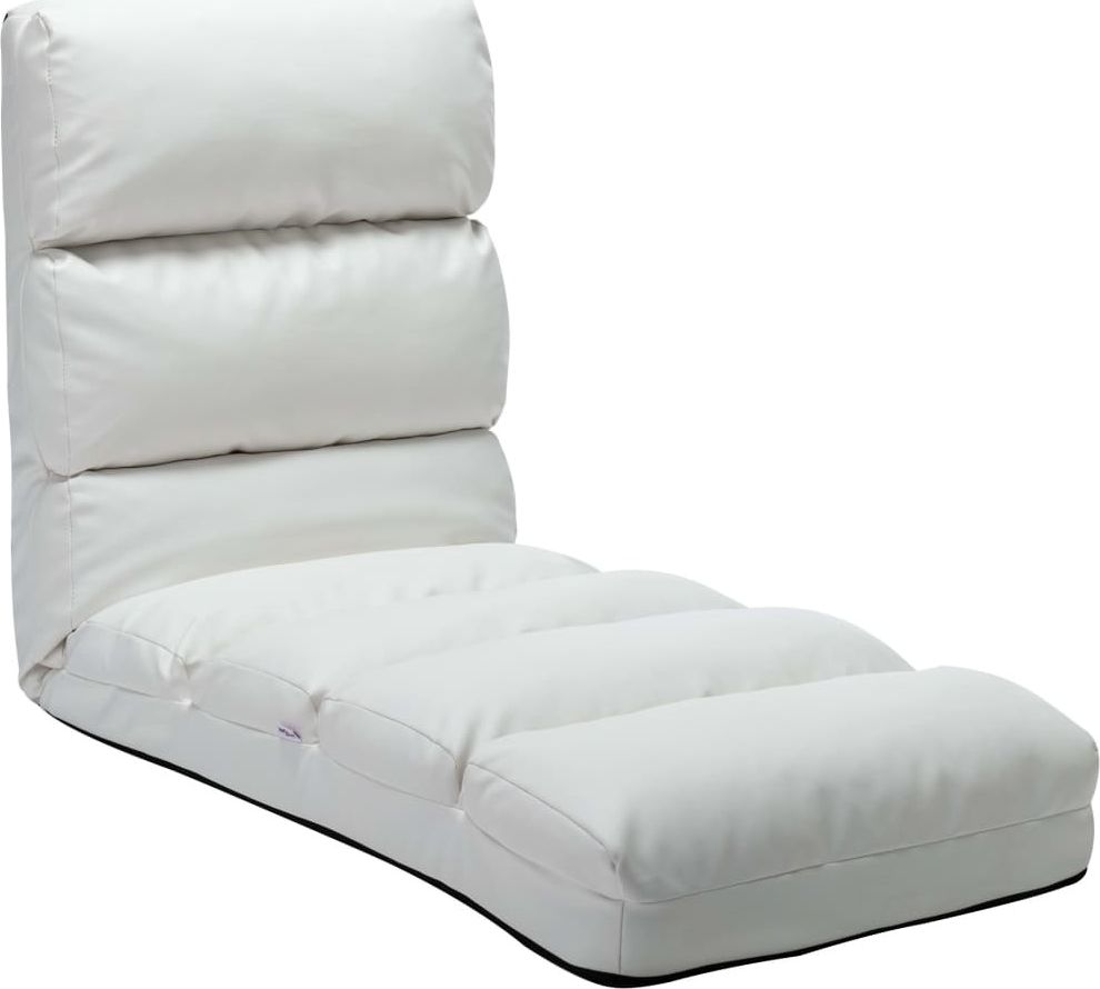 vidaXL Krzesło podłogowe składane białe eko skóra VidaXL