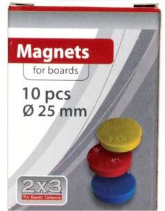 2x3 Magnesy do tablic 25 mm, 10 szt. (AM120)