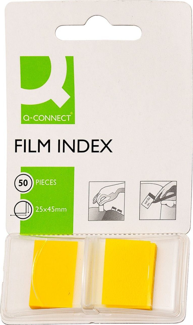 Q-Connect Zakładki indeksujące Q-CONNECT, PP, 25,4x43,7mm, 50 kart., żółte