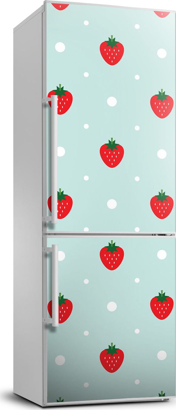 Tulup Naklejka samoprzylepna na lodówkę 70x190 cm Truskawki