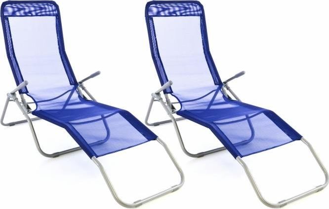 DLGTP Leżaki grawitacyjne składane 2 szt. zestaw niebieskich