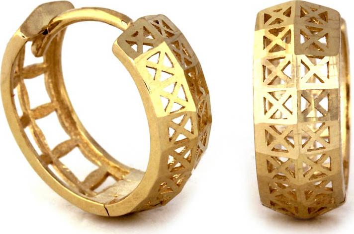 Lovrin Złote kolczyki 333 kółka blaszki ażurowe 1,24 g