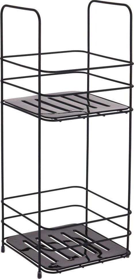 Bathroom Solutions Półka łazienkowa regał 2-poziomy CZARNA organizer uniwersalny