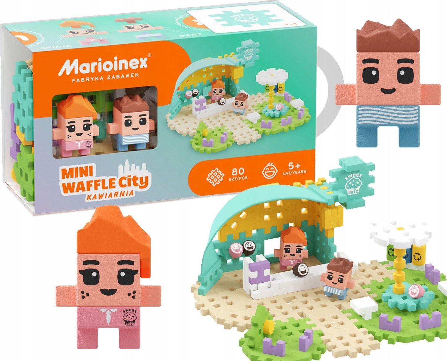 Marioinex Klocki Mini Waffle Kawiarnia 80 el.