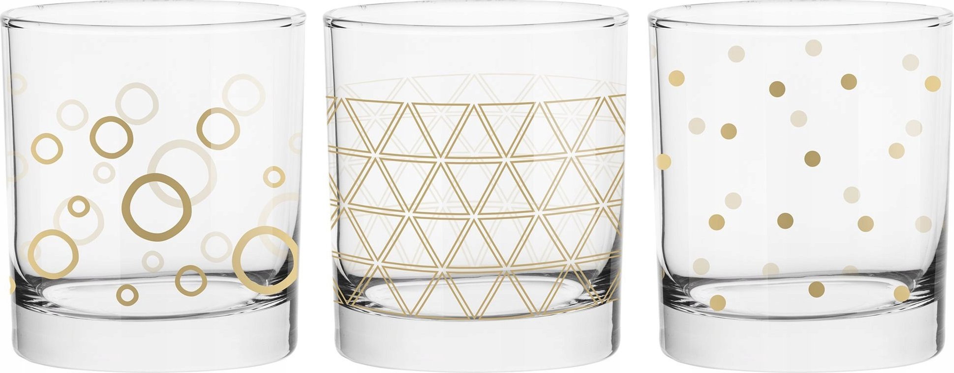 Trend For Home Szklanki do wody i napojów Phila Geometric Gold 260 ml