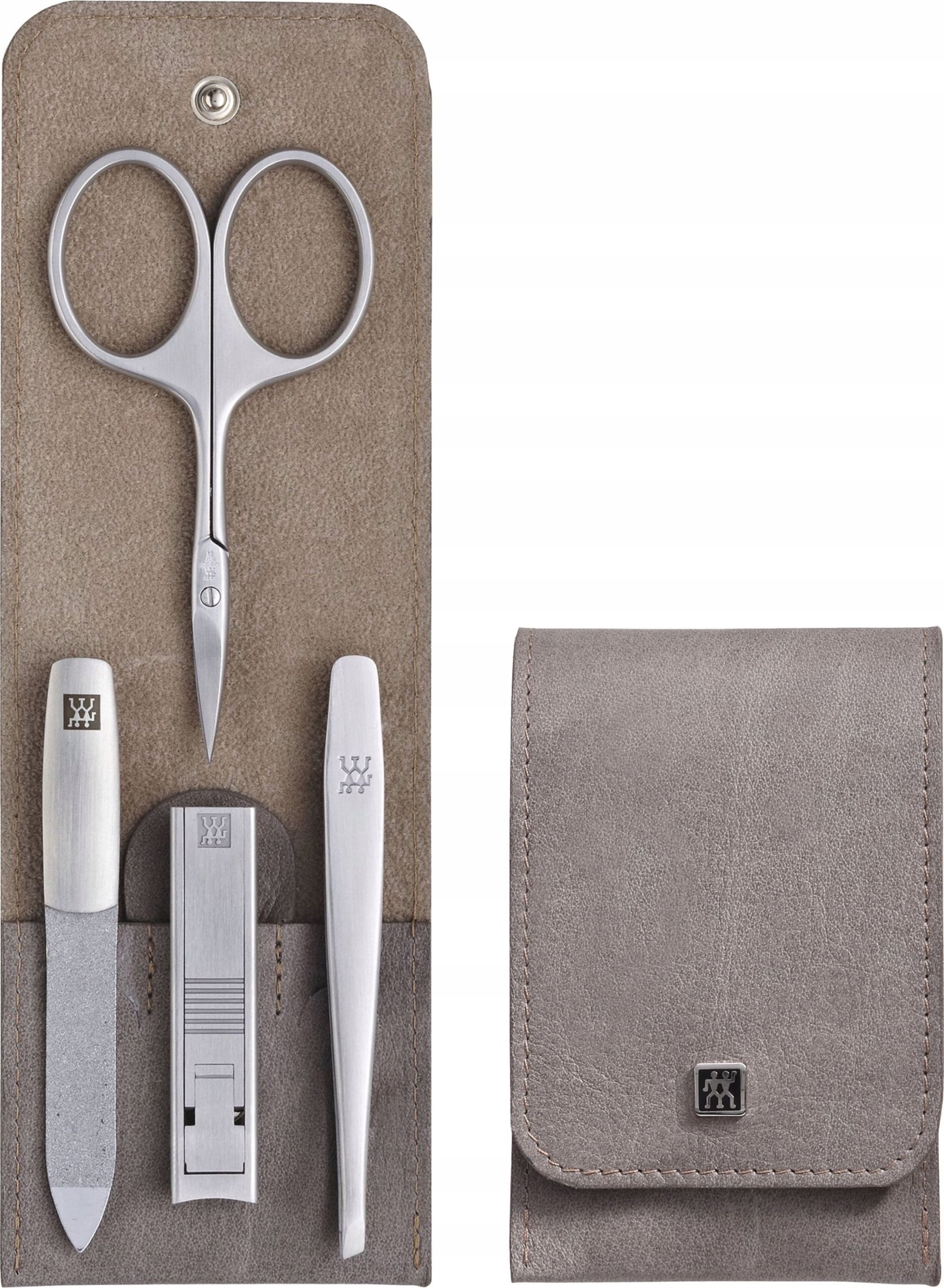 Zwilling Zwilling TWINOX Neat's leather case, taupe, 4 pc