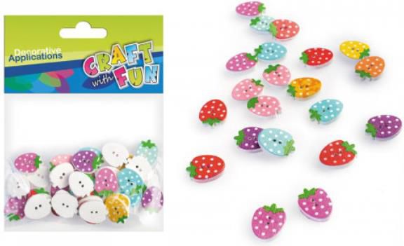 Craft with Fun Ozdoba dekoracyjna guzik drewniany Słońce 8szt (339048)