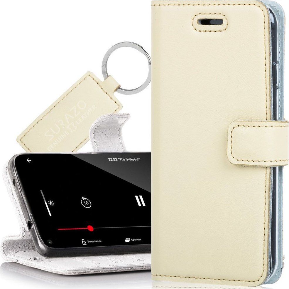 Surazo Skórzane etui na telefon Wallet case - Pastel Żółty Xiaomi Redmi Note 9 Pro / 9s / 9 Pro Max