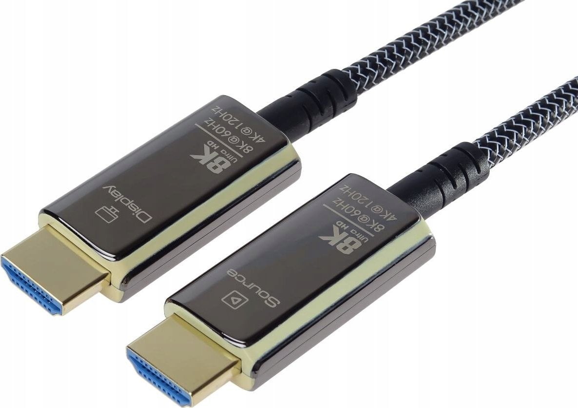 Kabel PremiumCord PremiumCord Ultra High Speed HDMI 2.1 optický fiber kabel 8K@60Hz,zlacené 20m