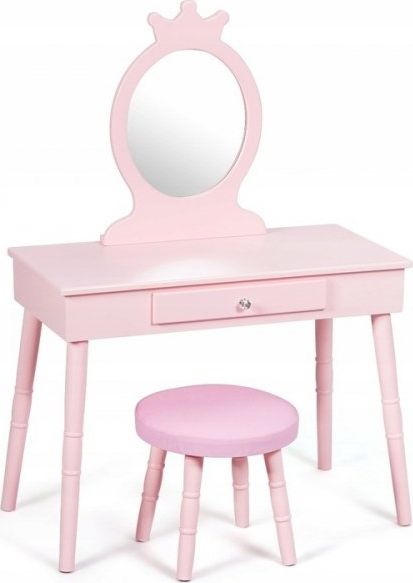 Costway Toaletka biurko dziecięce z lustrem i taboretem