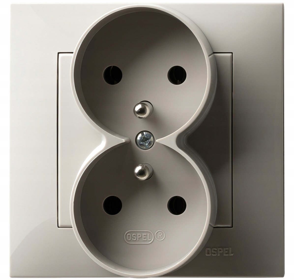 SZAFIR Gniazdo podwójne z uziemieniem moduł bez ramki kaszmirowy beż GP-2ZRZ/m/83