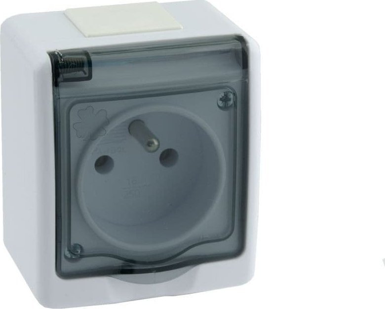 Pawbol Gniazdo BETA1, pojedyncze, 2P+Z, IP44, dymne D.3110G/1