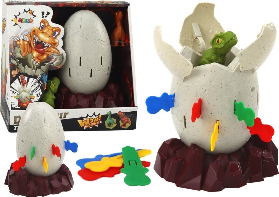LeanToys Gra Zręcznościowa Dinozaur W Jajku Wyskakujący Jajo Dinozaura