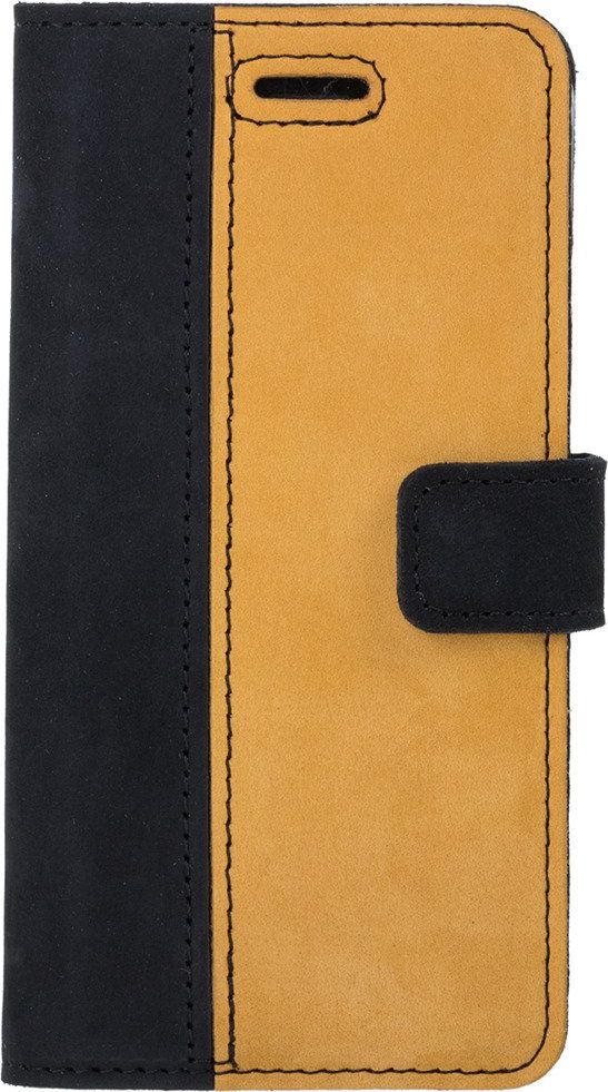 Surazo Etui na telefon Surazo ze skóry naturalnej Wallet case - Nubuk Czarny i Camel