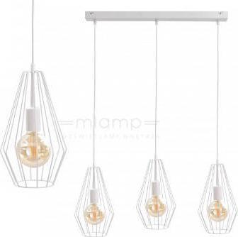 Lampa wisząca KET Loftowa LAMPA wisząca KET441 metalowa OPRAWA industrialny ZWIS druciaki białe