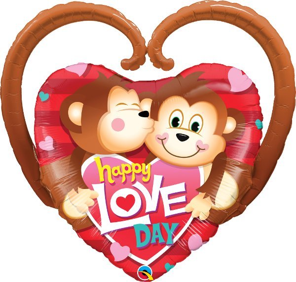 Qulatex Balon foliowy 39 małpki Happy Love Day