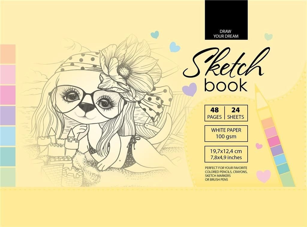 Fresh Szkicownik 12.4x19.7cm 48k żółty