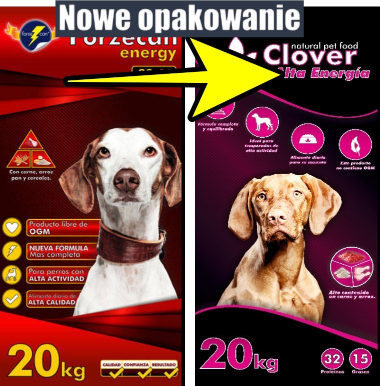 Triton Forzecan Energy 51% mięsa BezGMO 20kg / Nowe opakowania CLOVER Alta Energia 20kg