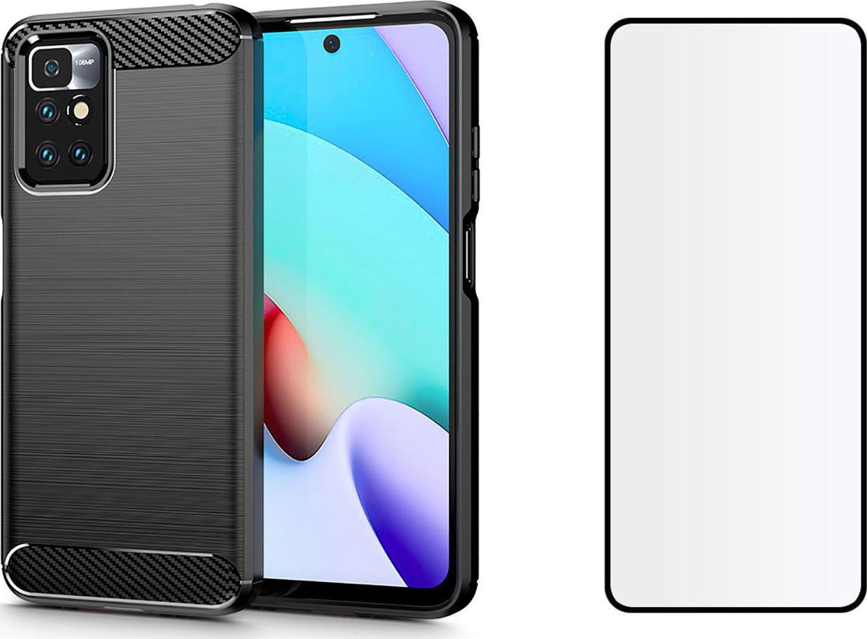 Braders Etui Tpucarbon + Szkło Hartowane do Xiaomi Redmi 10