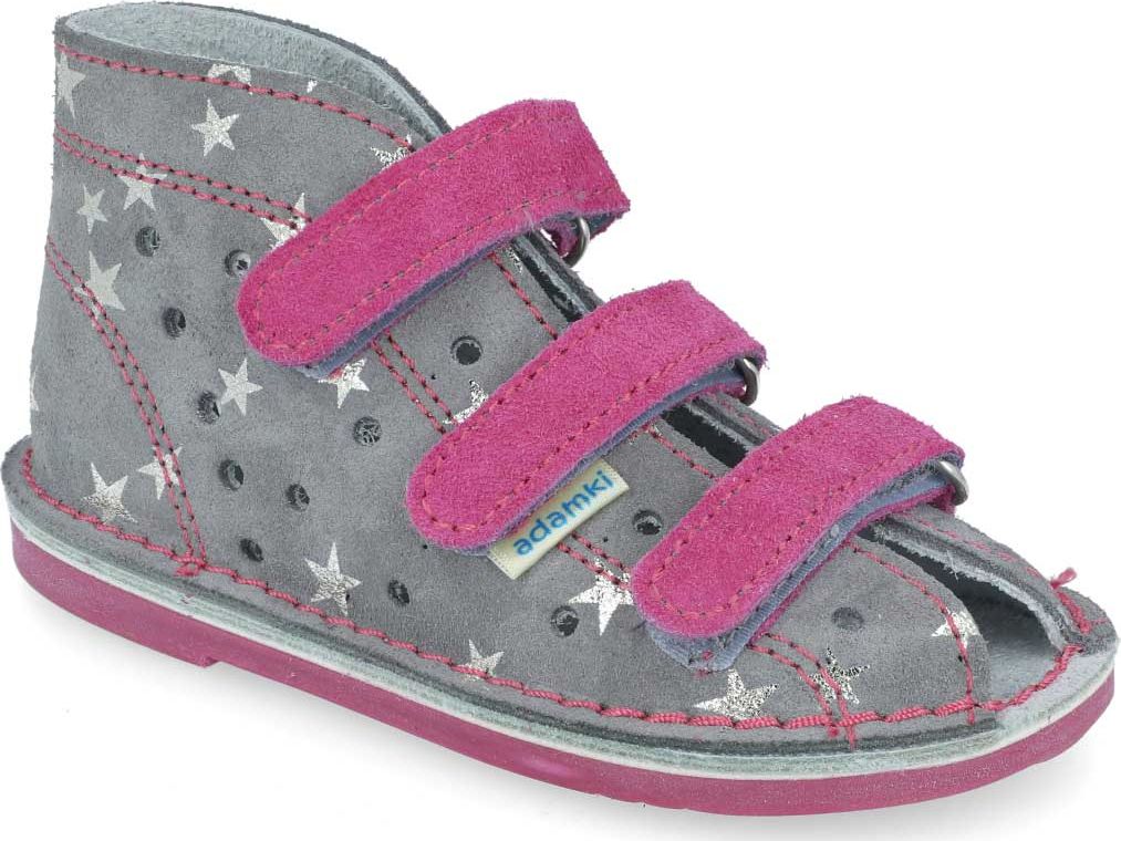 Adamki Obuwie dziewczęce Adamki 012 profilaktyczne popiel gwiazdki 19