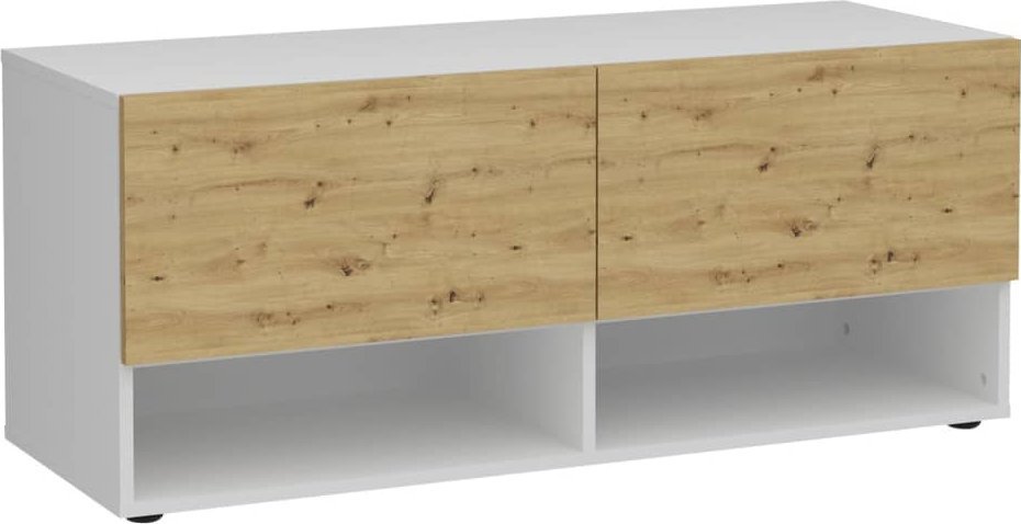 FMD FMD Ławka z 2 szufladami, 108,9x41,7x46,1 cm, biało-dębowa