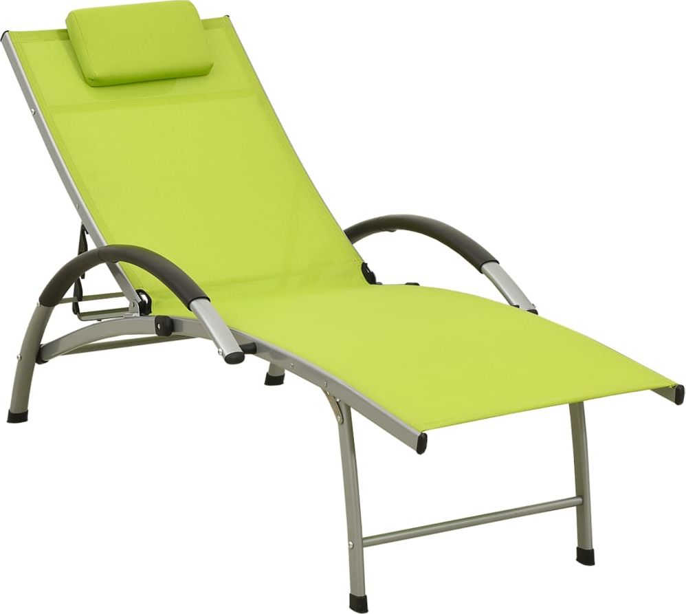 vidaXL Leżak z tworzywa textilene i aluminium, zielony