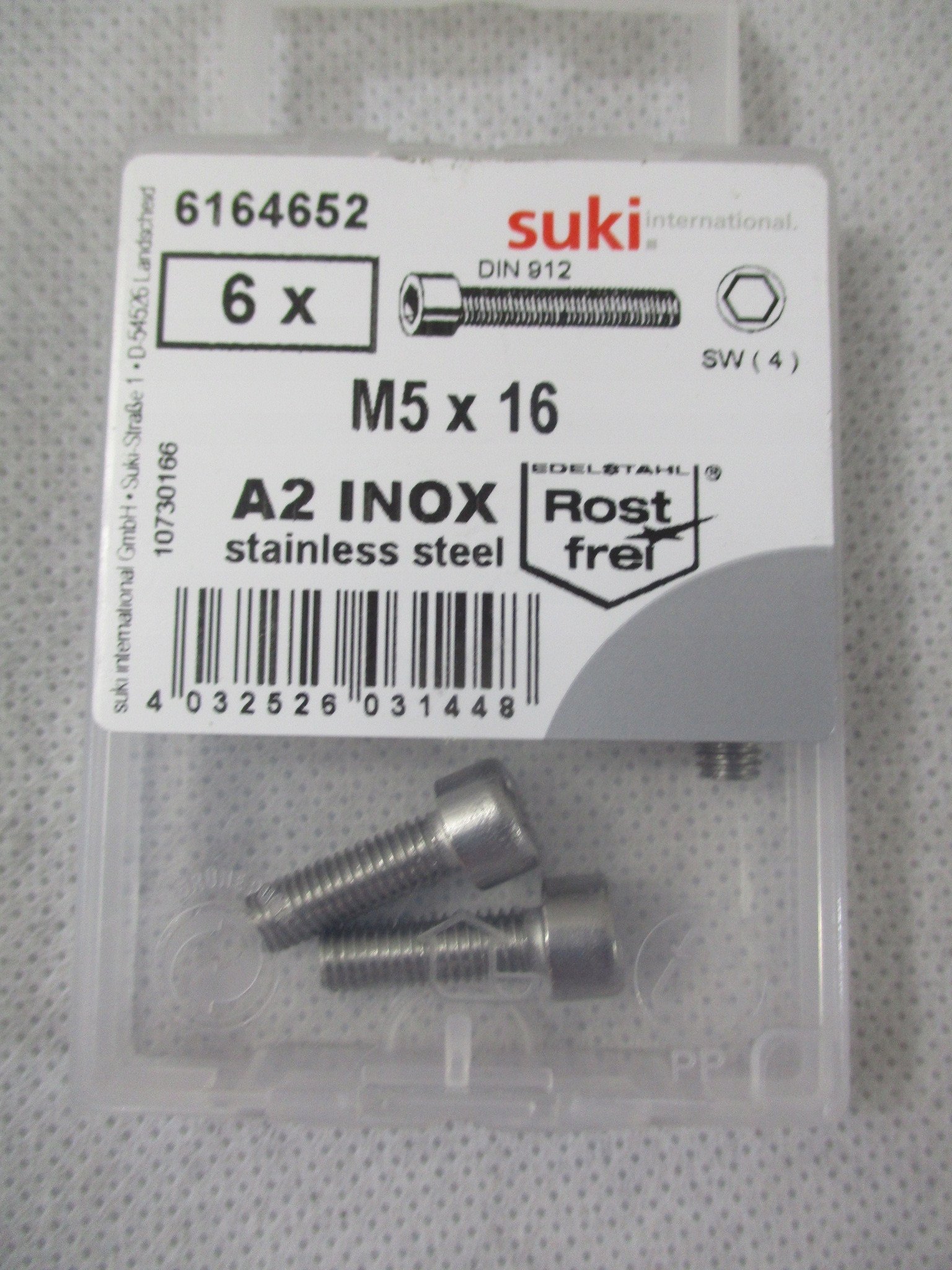 SOCKET SCREW M 5X16 A2-70 DIN912/ 6PCS