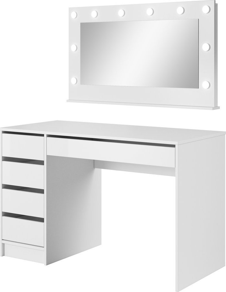 Selsey SELSEY Toaletka Allden biała z szufladami i lustrem