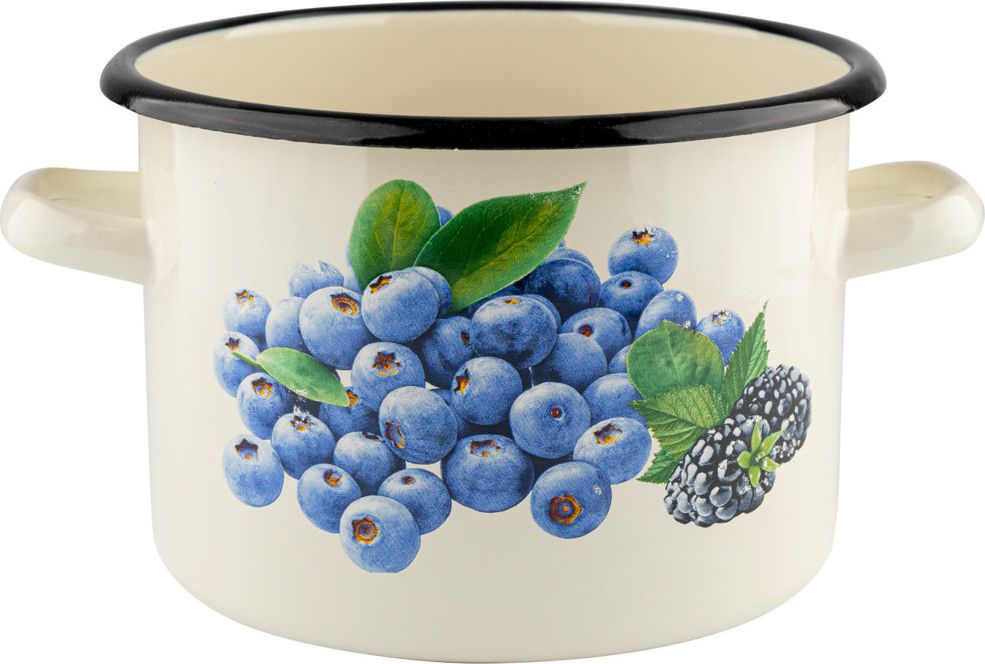 Emalia Pleszew Garnek emaliowany na indukcję i gaz Emalia Polska Pleszew Borówka 18 cm 3,2 l