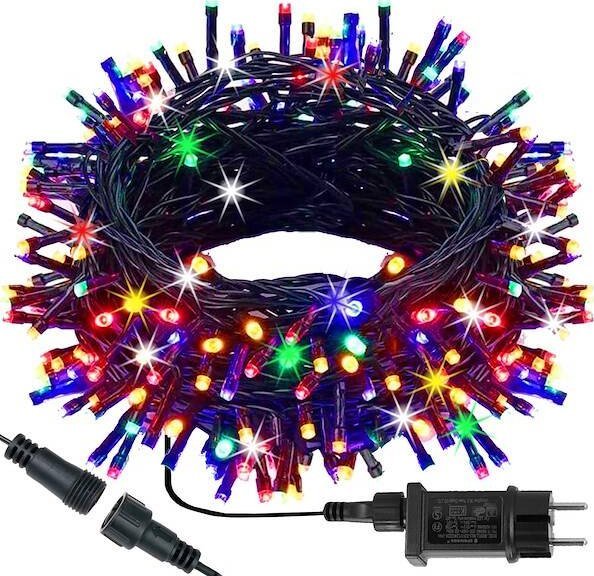 Springos Lampki choinkowe 300 led multikolor + flash 15m oświetlenie świąteczne IP44 UNIWERSALNY