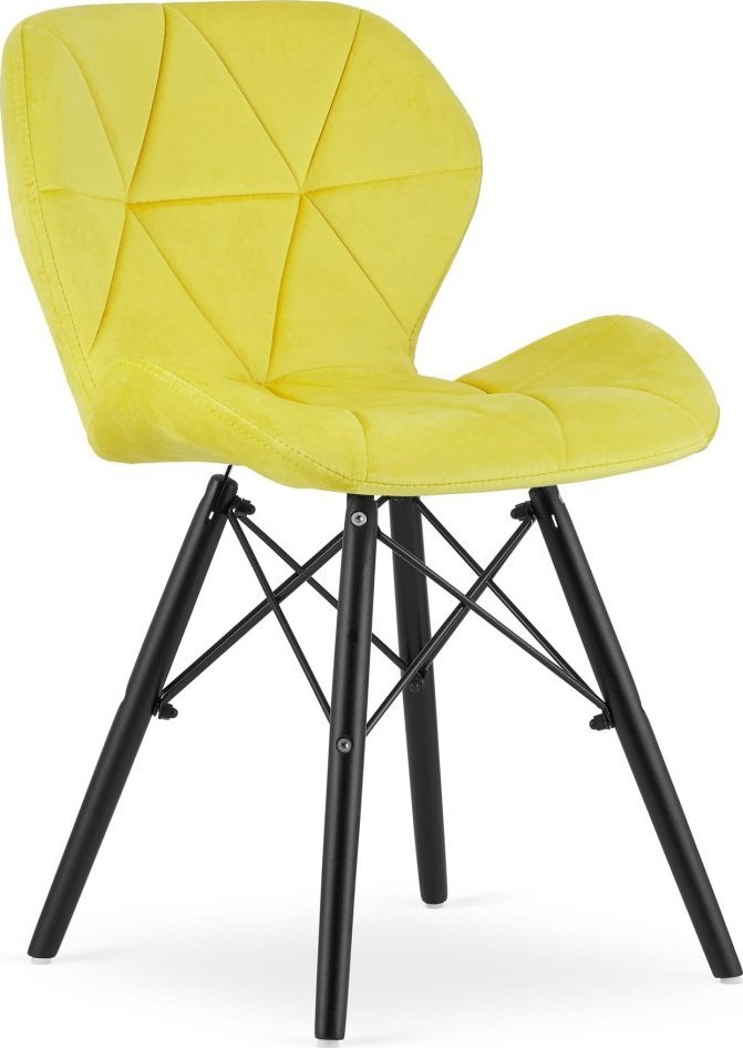 Leobert Krzesło LAGO Aksamit - żółte / nogi czarne x 1