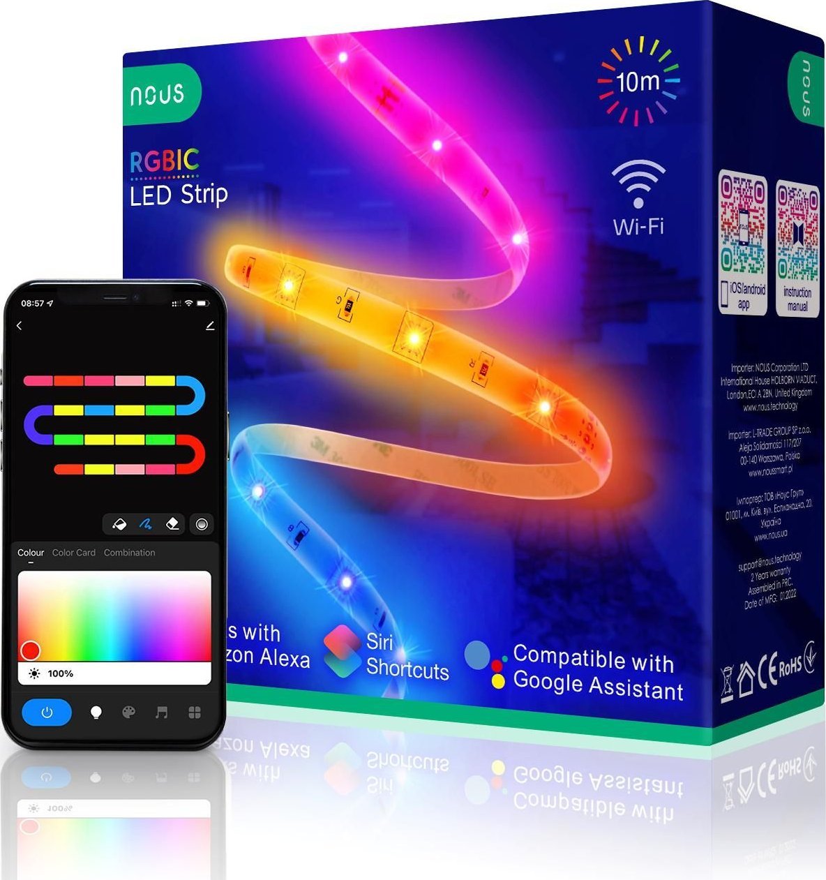 Taśma LED Nous Nous taśma LED F5 RGBIC gradient (10m)