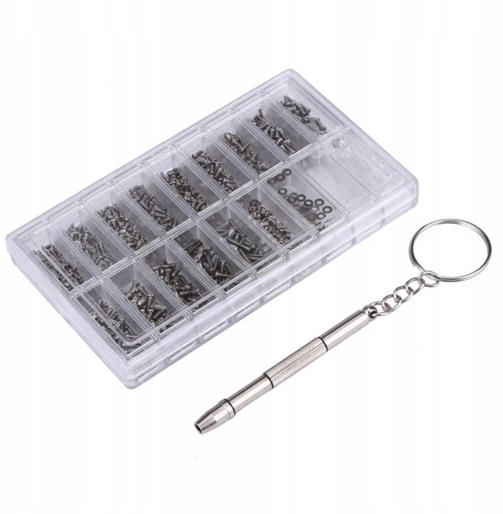 MINI ZESTAW DO NAPRAWY OKULARÓW ZEGARKÓW ŚRUBKI 1000 SZT