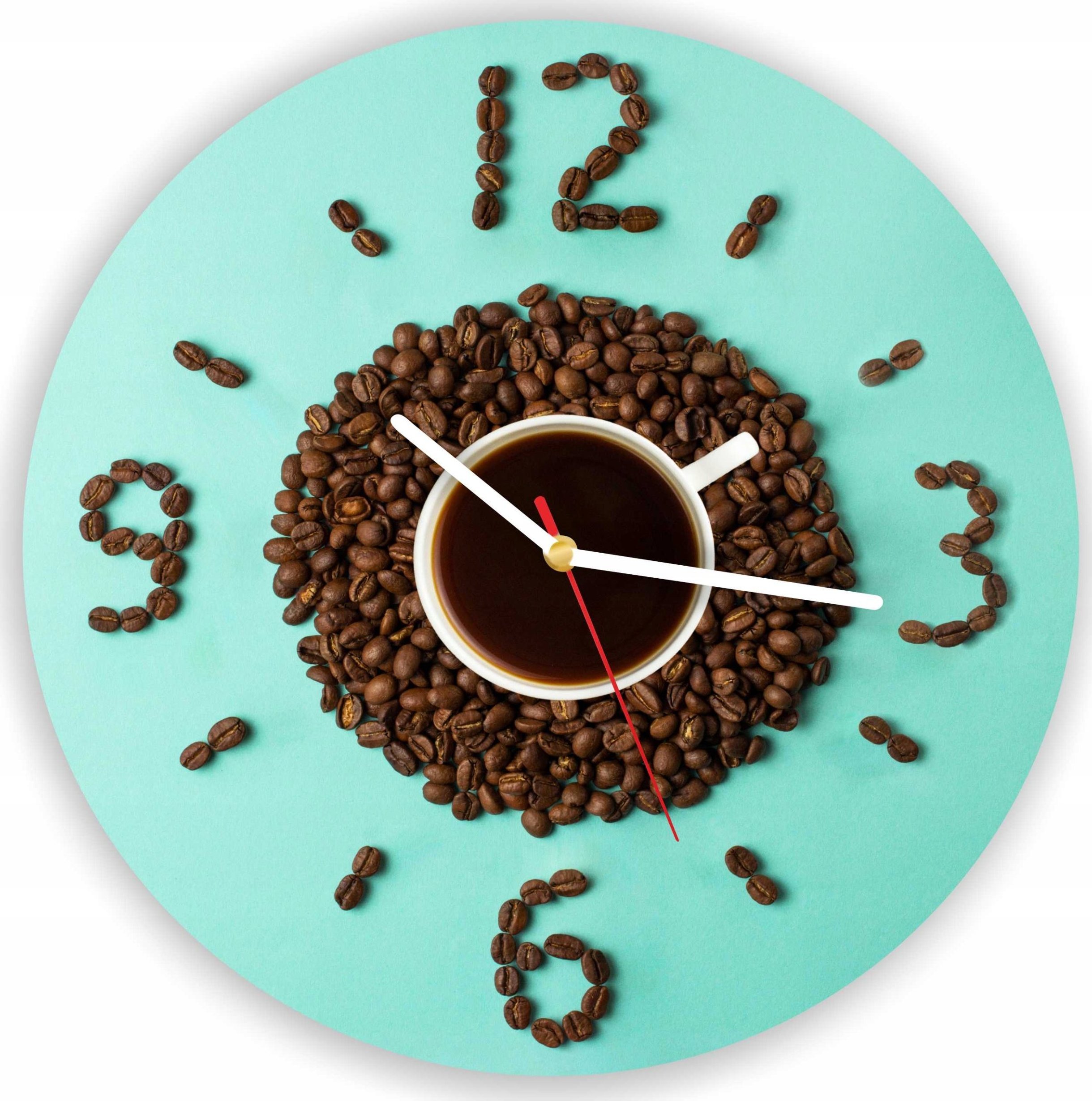 naSciane Zegar ścienny do kuchni KAWA prezent dla kawosza